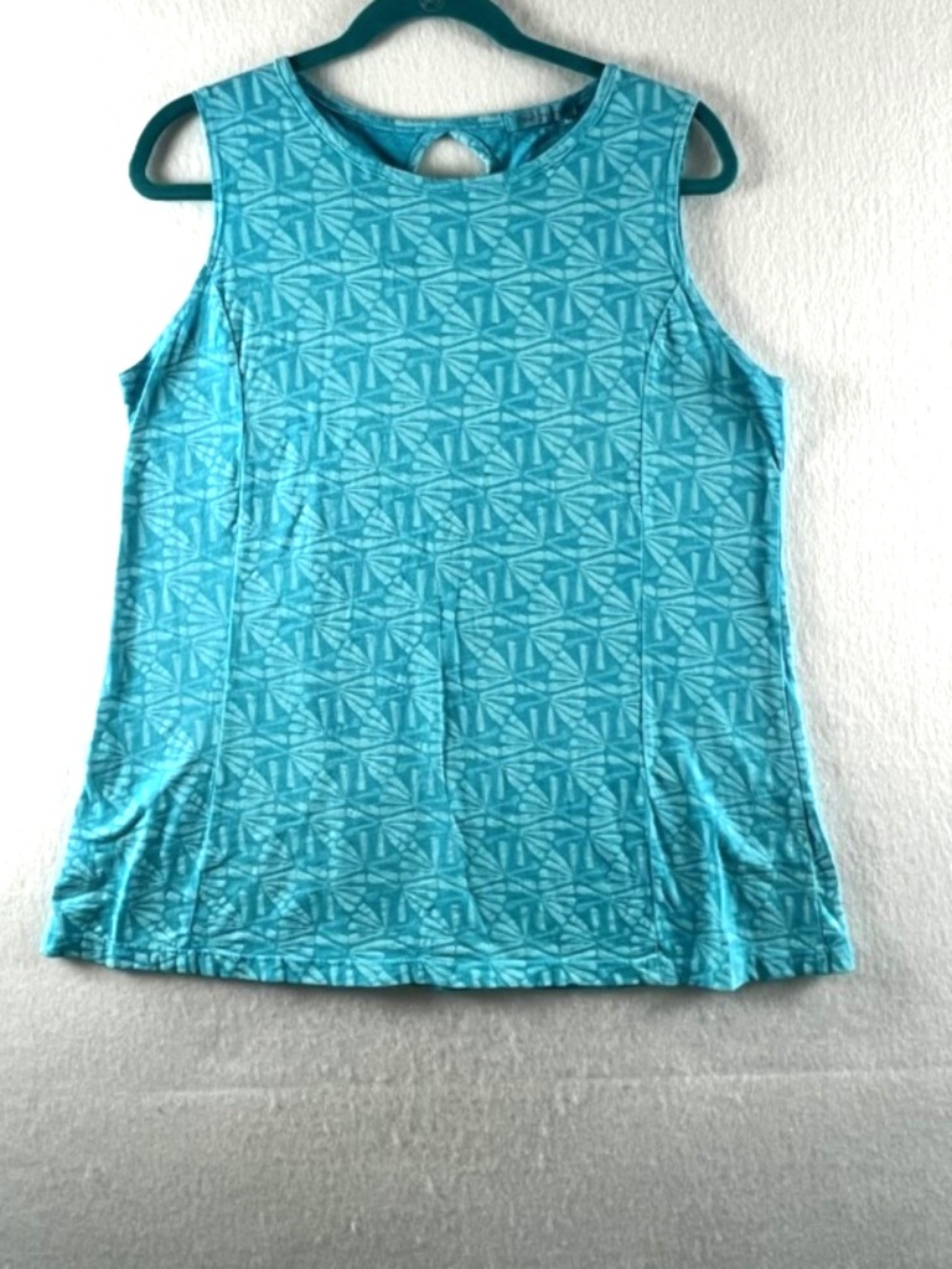 Fresh Produce Turquoise Keyhole Cotton Slub Tank Top Size M Beachy Boho